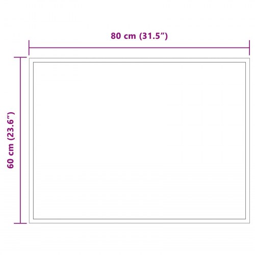 LED badeværelsesspejl transparent 80 x 60 cm i hærdet glas