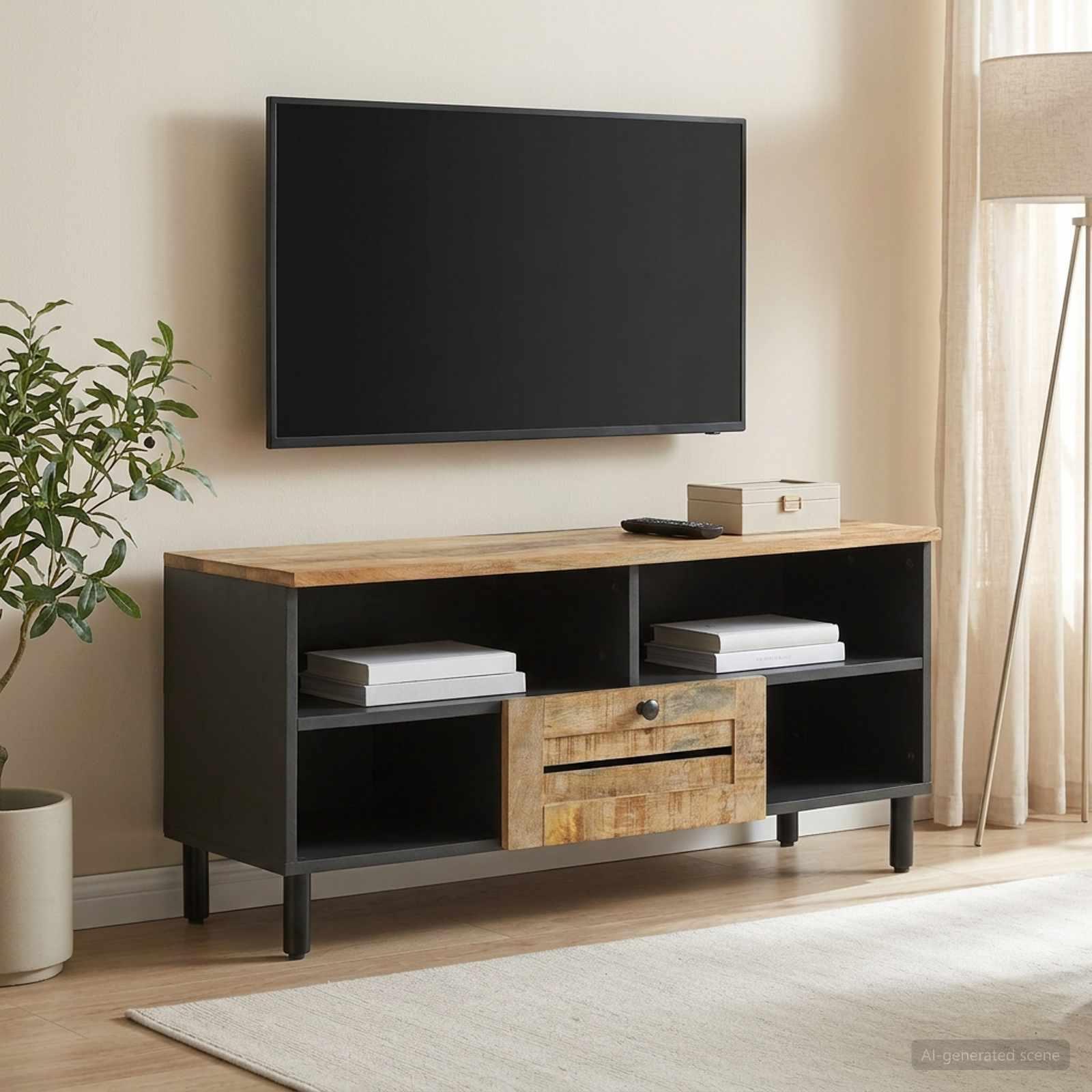 vidaXL Opbevaringsskabe Naturfarvet 100 x 33 x 46 cm Massivt mangotræ
