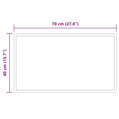 LED badeværelsesspejl transparent 70 x 40 cm i hærdet glas