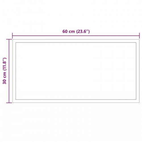 LED badeværelsesspejl i hærdet glas 60 x 30 cm transparent