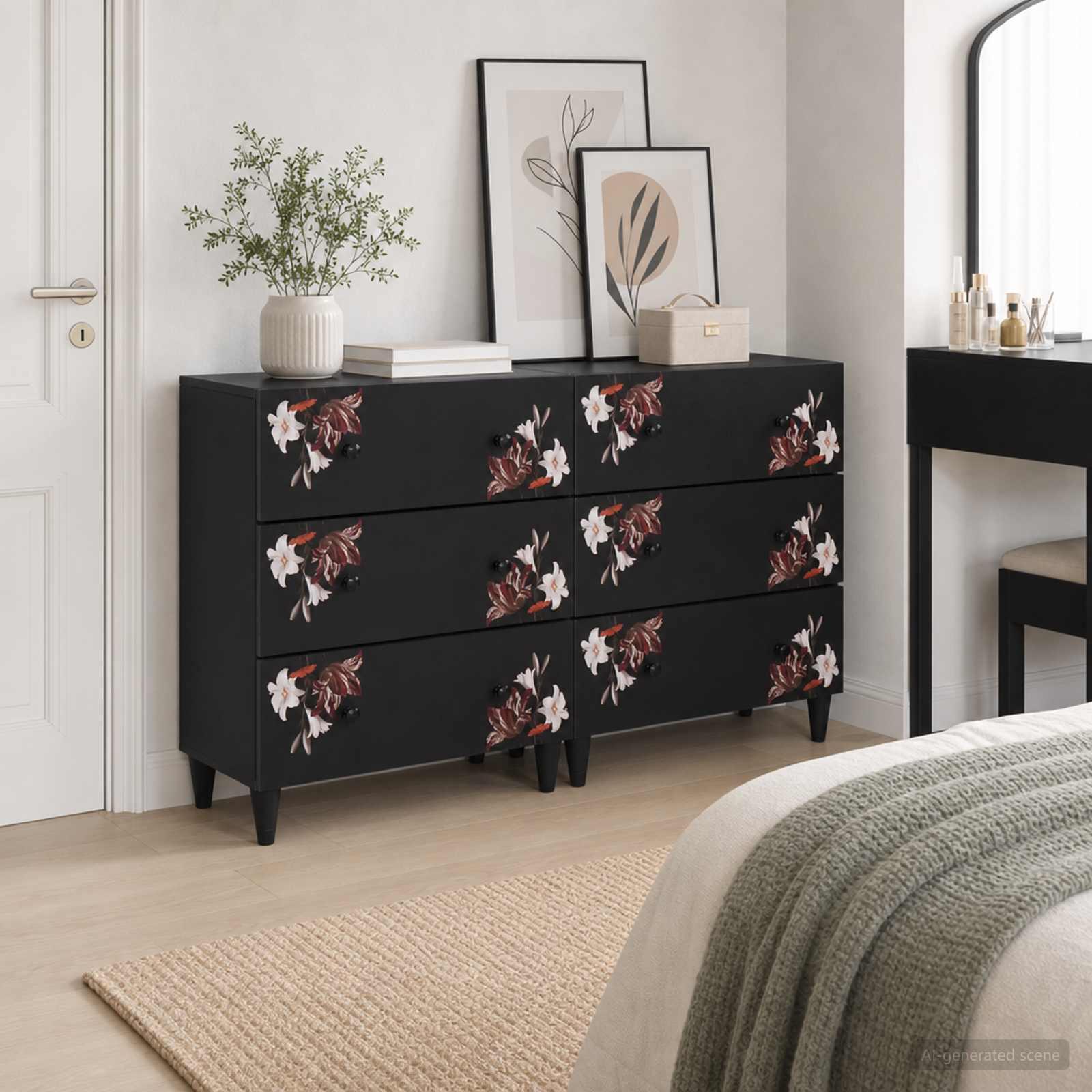 Opbevaringsskabe 2 stk. 120 x 33 x 75 cm i massivt mangotræ