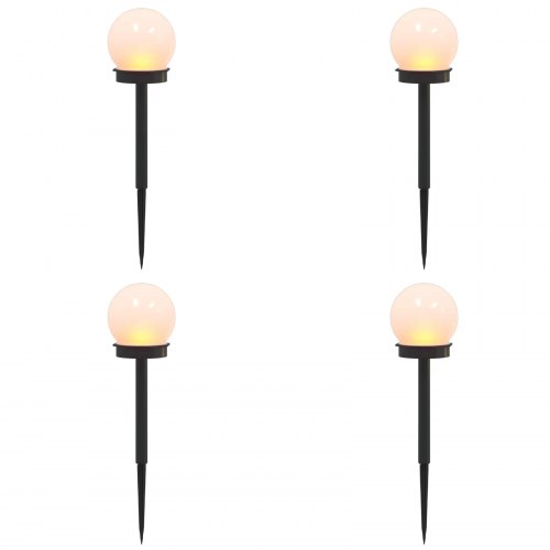 Solcellelamper med jordspyd 4 stk. - varm hvid, 38,5 cm