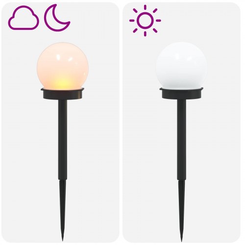 Solcellelamper med jordspyd 4 stk. - varm hvid, 38,5 cm