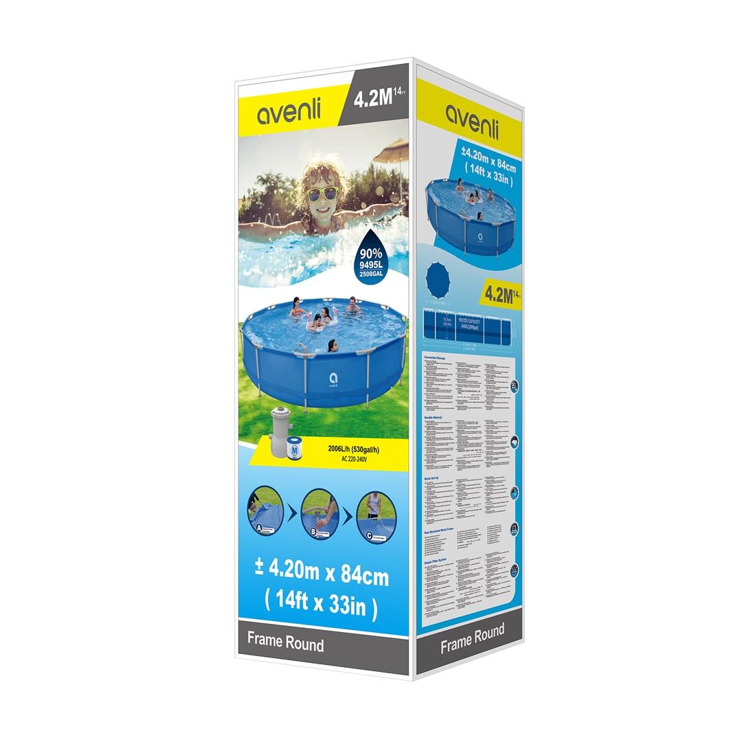 Avenli rund frame pool 427 x 84 cm sæt