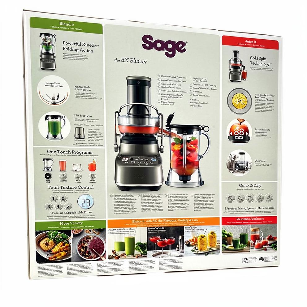 Sage the 3X Bluicer saftpresser og blender 1,5 l 1 kW - røget hickory