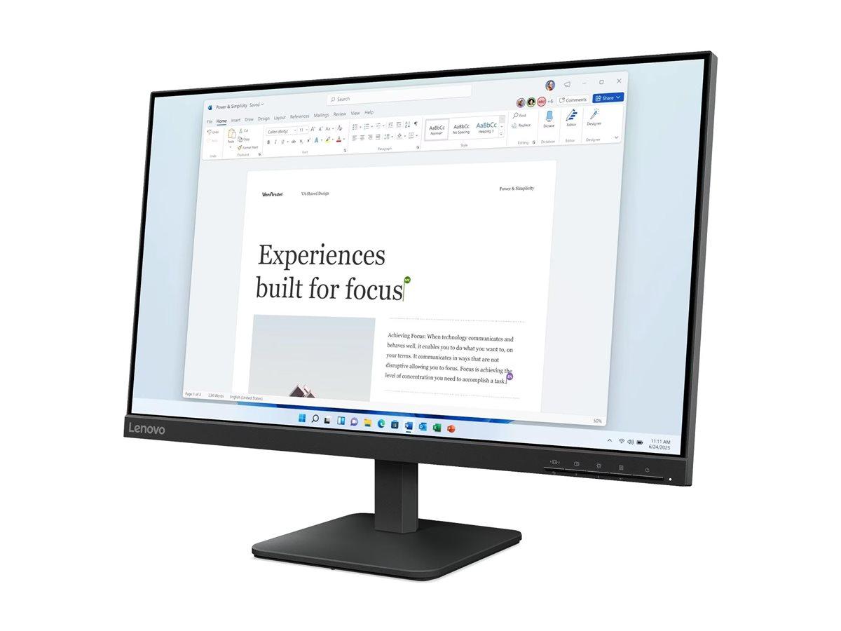 Lenovo L24-41 23,8" Full HD skærm 100 Hz med HDMI og VGA - ravnsort billede