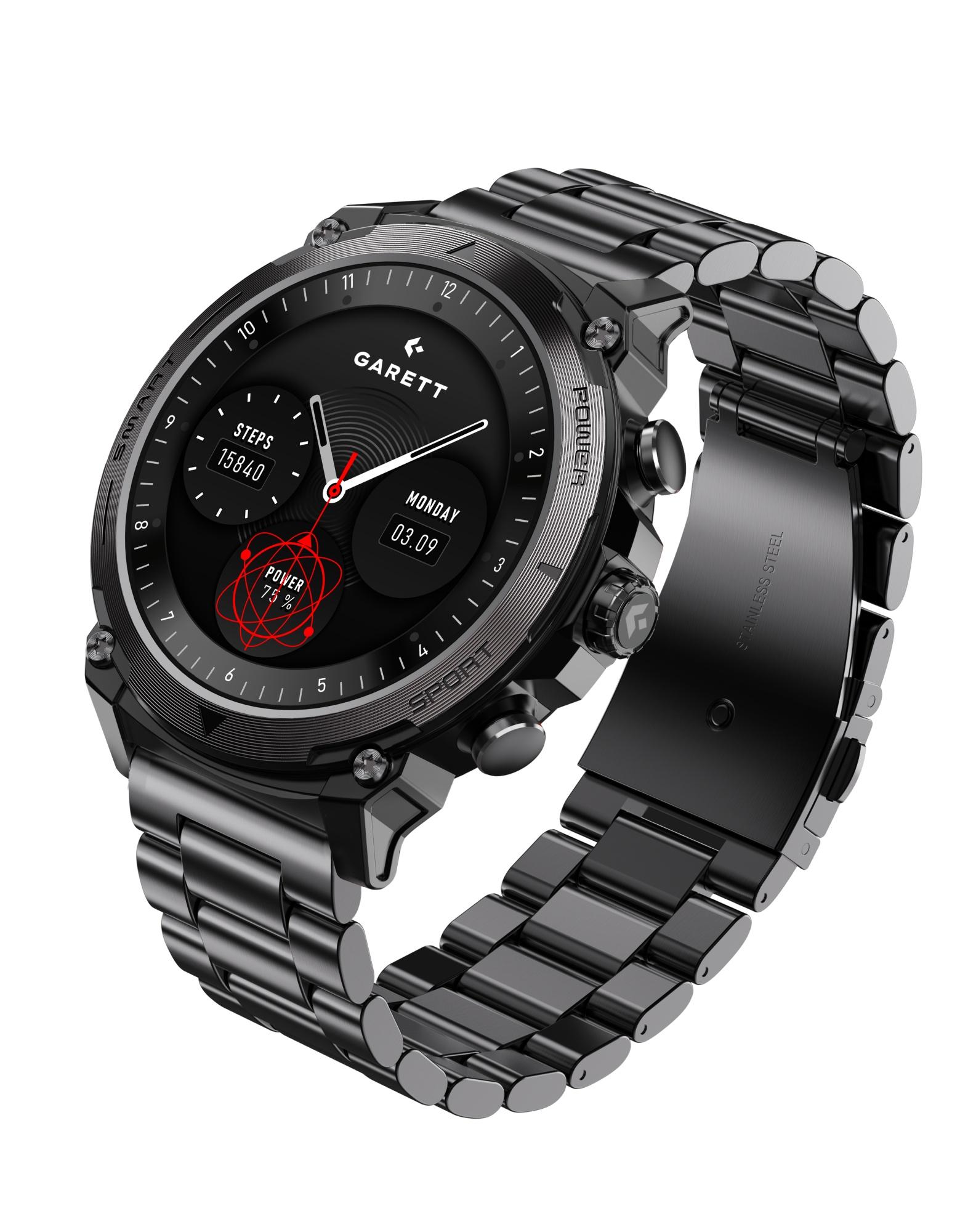 Garett Atom smartwatch i sort stål billede