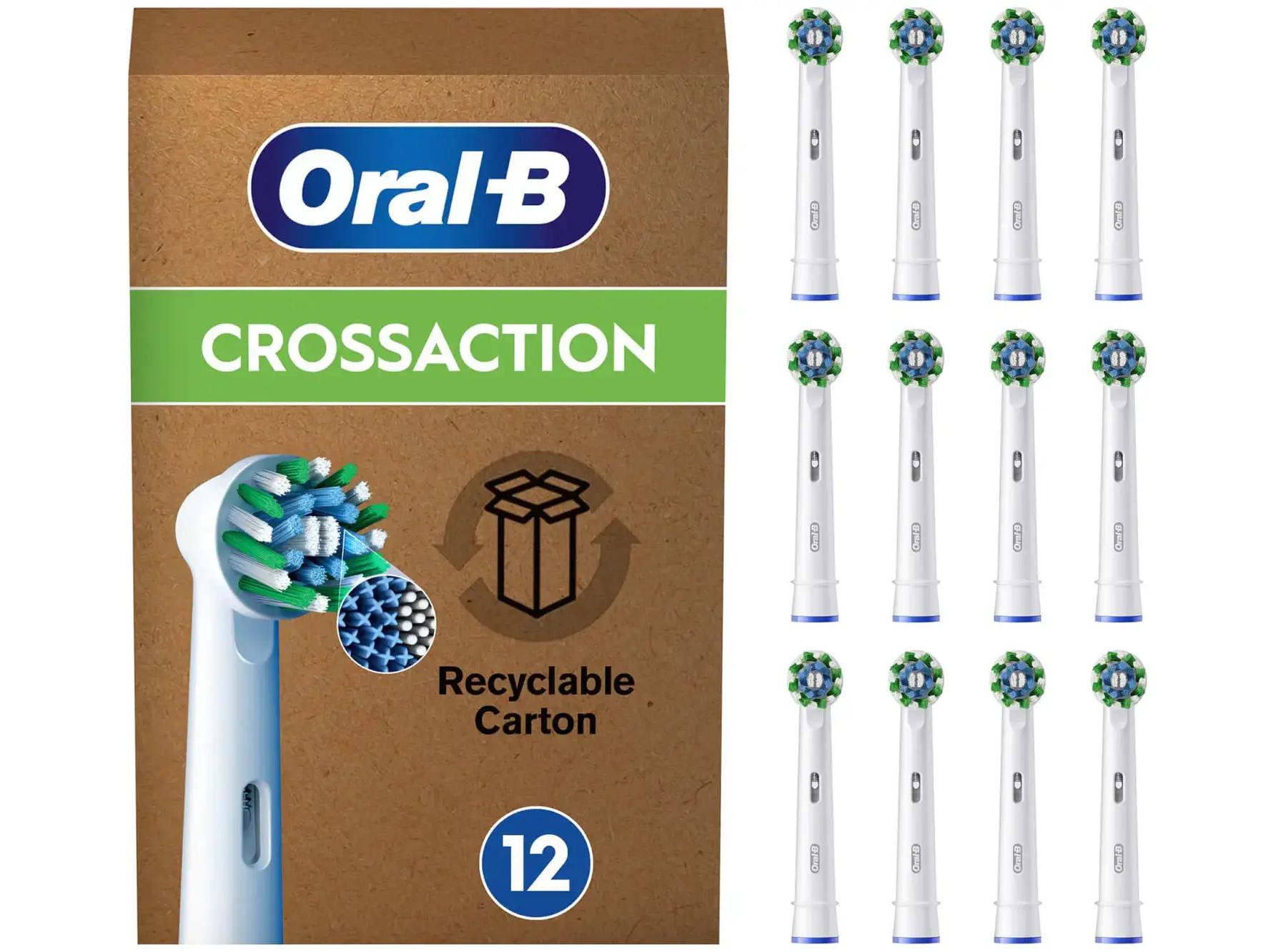 Oral-B CrossAction børstehoveder 12 stk hvid billede