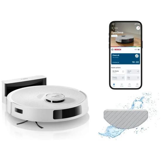 Bosch Spotless Advanced BCRC2W robotstøvsuger med gulvvask, hvid billede