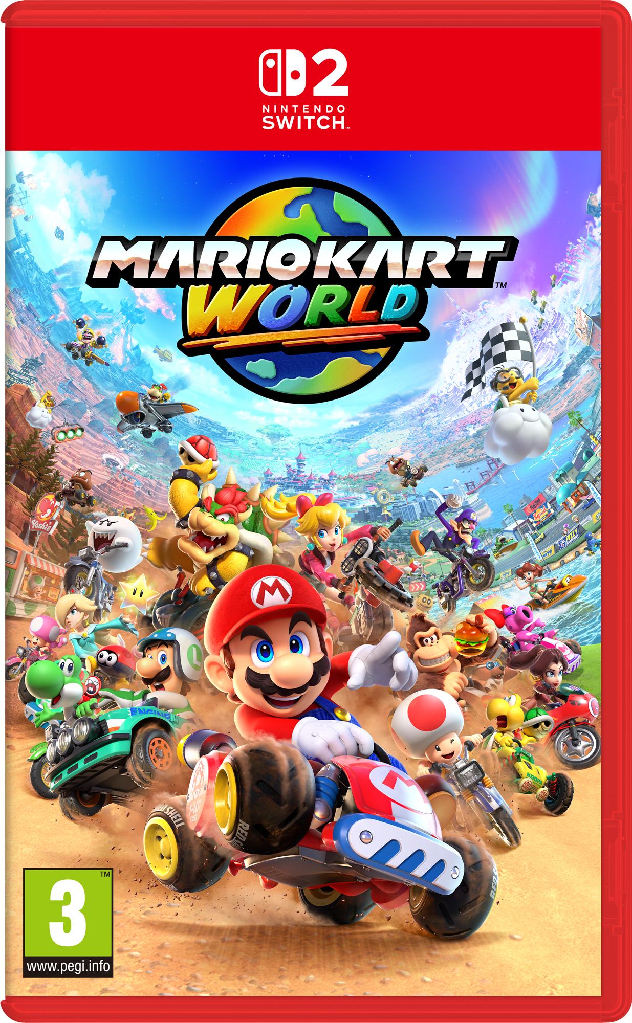 Nintendo Mario kart world Standard Forenklet kinesisk, Traditionelt kinesisk, Tysk, Hollandsk, Engelsk, Spansk, Fransk, Italiensk, Japansk, Koreansk,