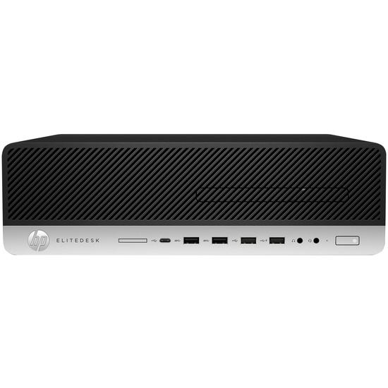 T1A HP EliteDesk 800 G4, renoveret, i5-8500, 8 GB, 256 GB, Windows 10 Pro, SFF-pc, sort, sølv