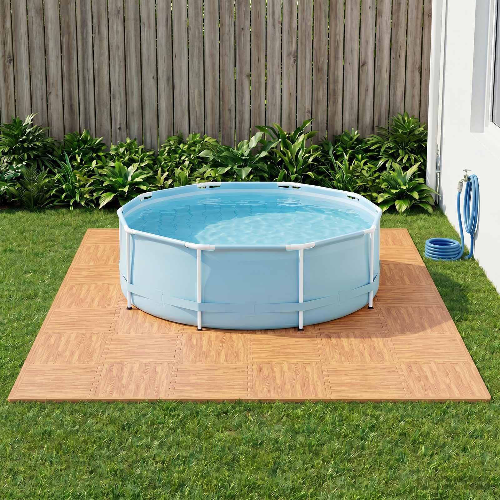 Poolbundmåtte 24 stk træ 8,64 m² EVA skum