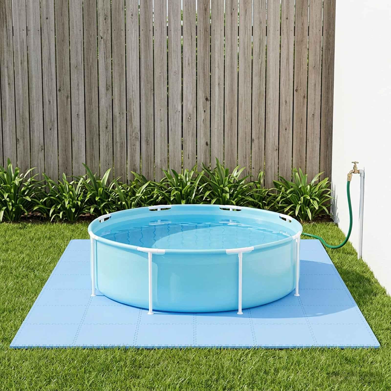 Poolbundmåtte 50 stk blå 18 m² EVA skum til poolgulv