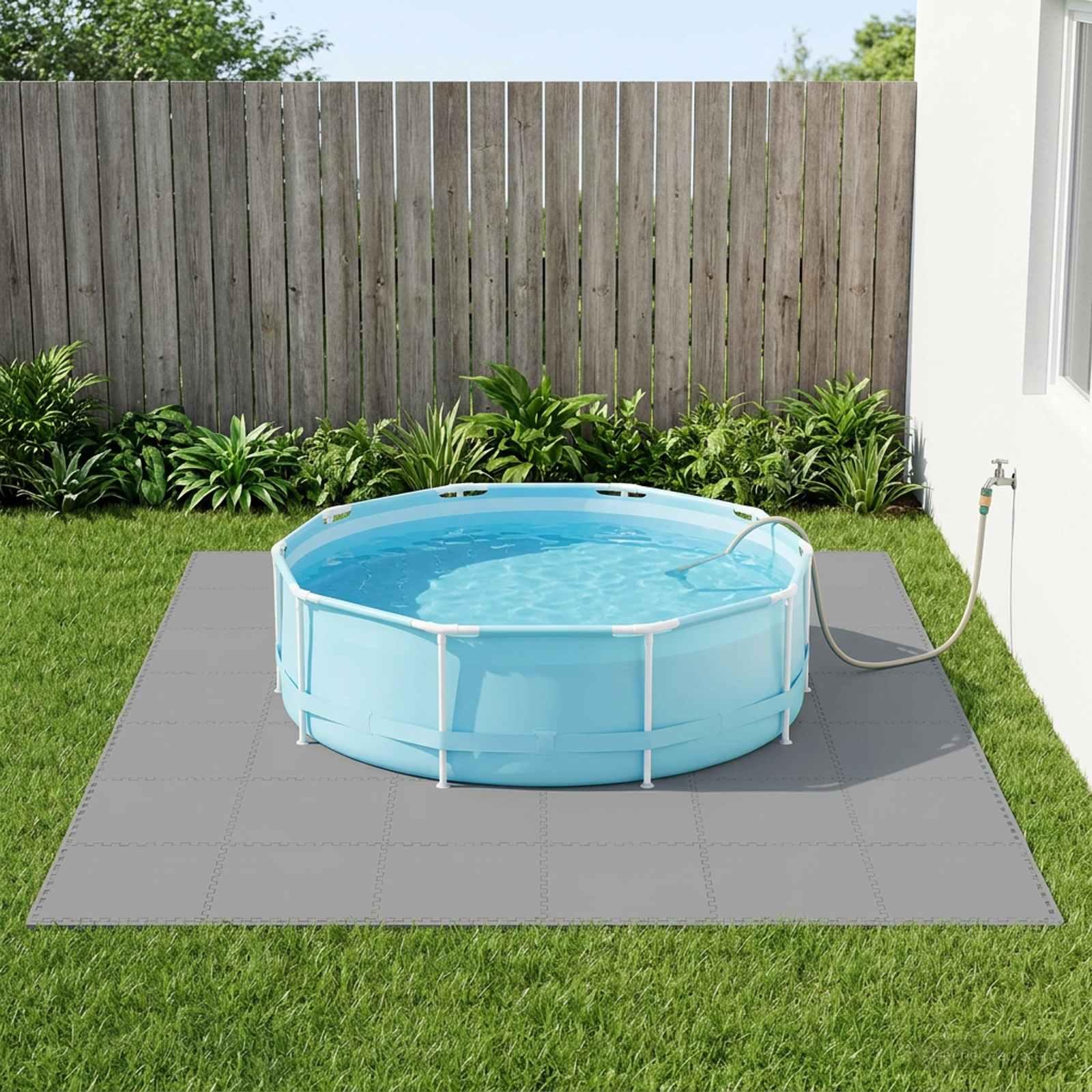 Poolbundmåtte 50 stk grå 18 m² EVA skum 60 x 60 cm