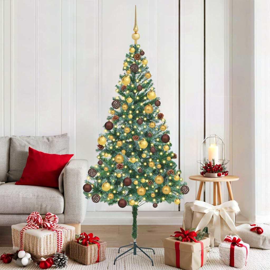 Kunstigt juletræ med 300 LED'er 180 cm - grøn