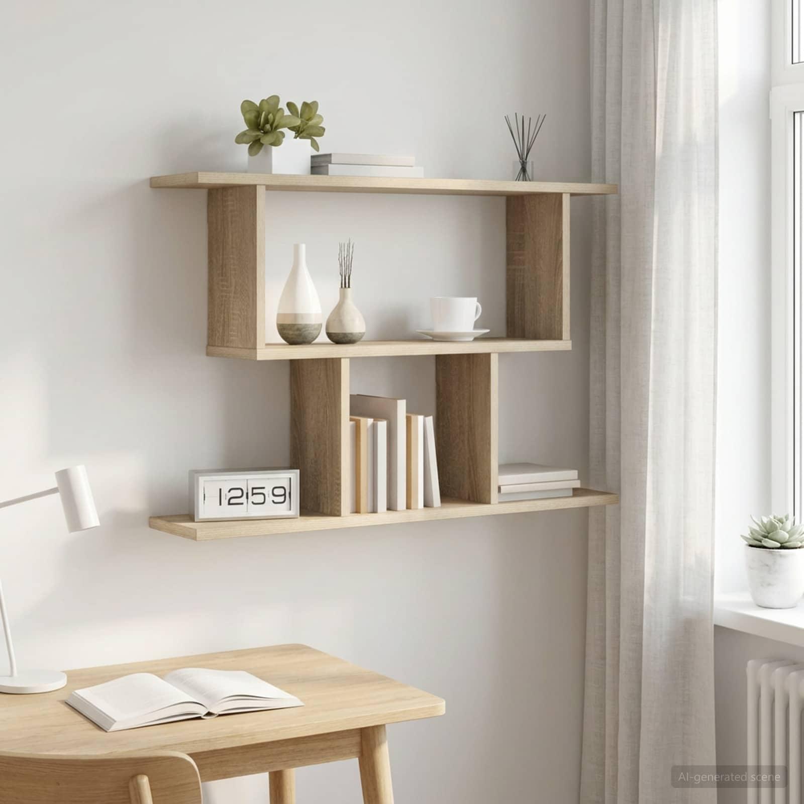 Væghylde Sonoma-eg 80 x 15 x 50,5 cm i konstrueret træ