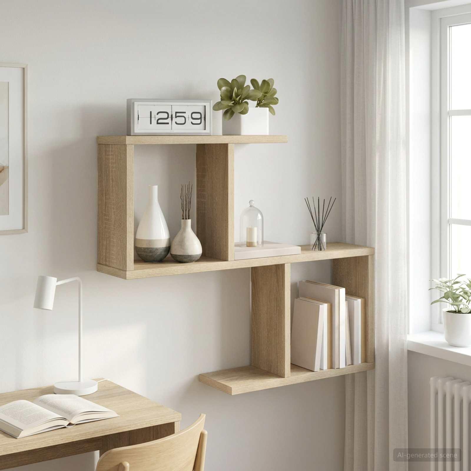 Væghylde i sonoma-eg 60 x 12 x 50,5 cm - konstrueret træ