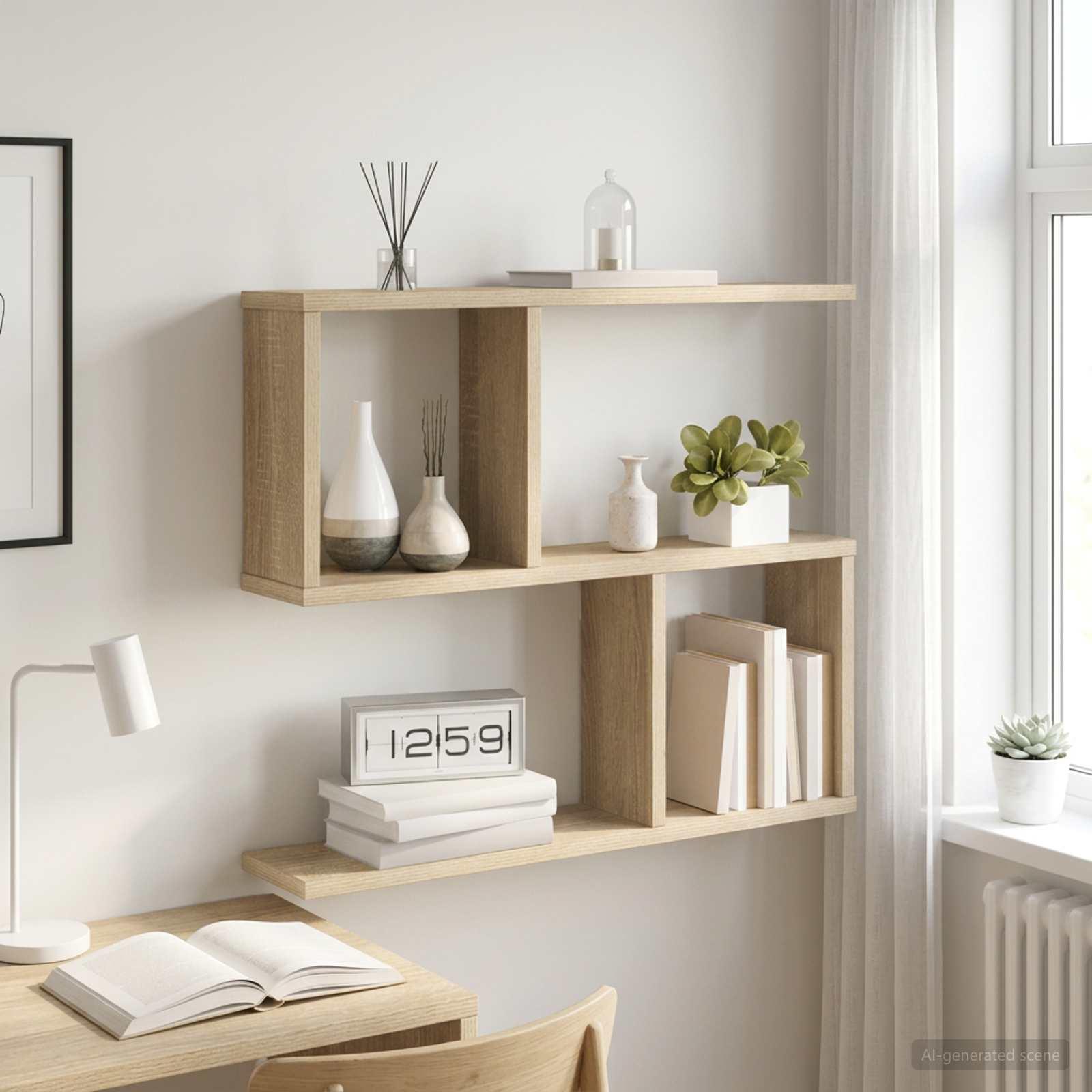 Væghylde i sonoma-eg 60 x 12 x 50,5 cm i konstrueret træ