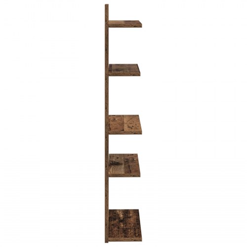 Væghængt flydende væghylde i gammelt træ 48,5 x 15 x 101 cm