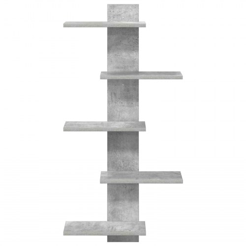 Væghængt flydende hylde betongrå 48,5 x 15 x 101 cm