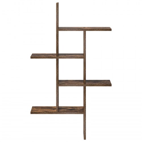 Væghylde i røget eg 61 x 15 x 102 cm - væghængt hylde i konstrueret træ