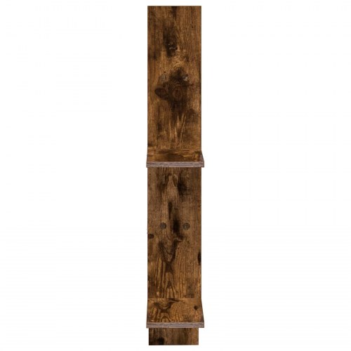 Væghylde i røget eg 61 x 15 x 102 cm - væghængt hylde i konstrueret træ