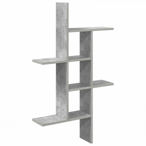 Væghylde betongrå 61 x 15 x 102 cm i konstrueret træ