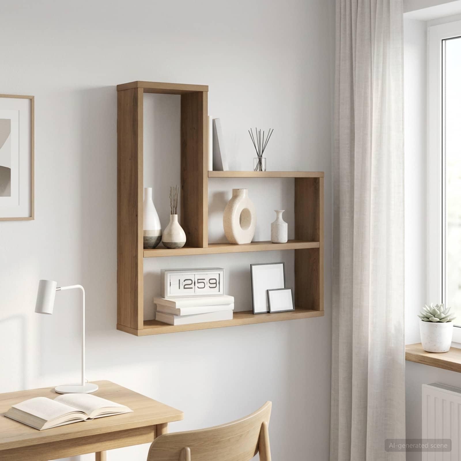 Væghylde i artisan-eg 60 x 11 x 60 cm i konstrueret træ