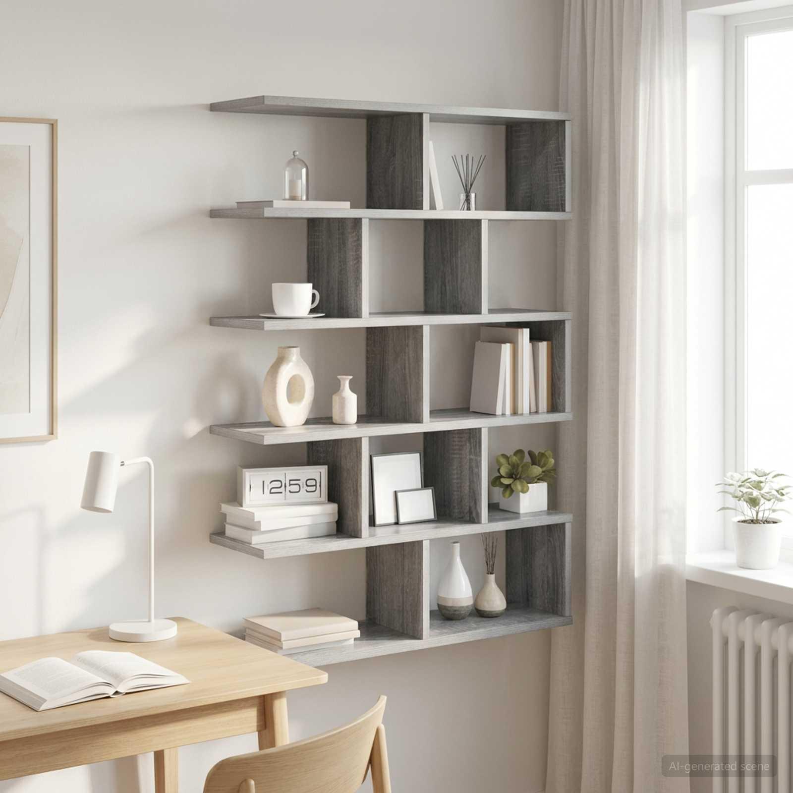 Væghylde i grå sonoma 70 x 20 x 100 cm - vægmonteret hylde i konstrueret træ