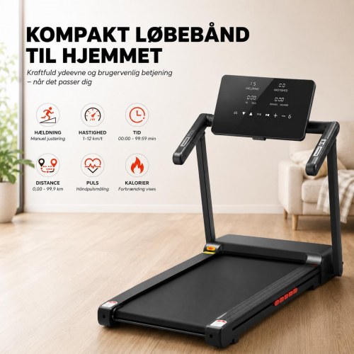 Kraftigt foldbart løbebånd 4.0HP med 18% automatisk hældning
