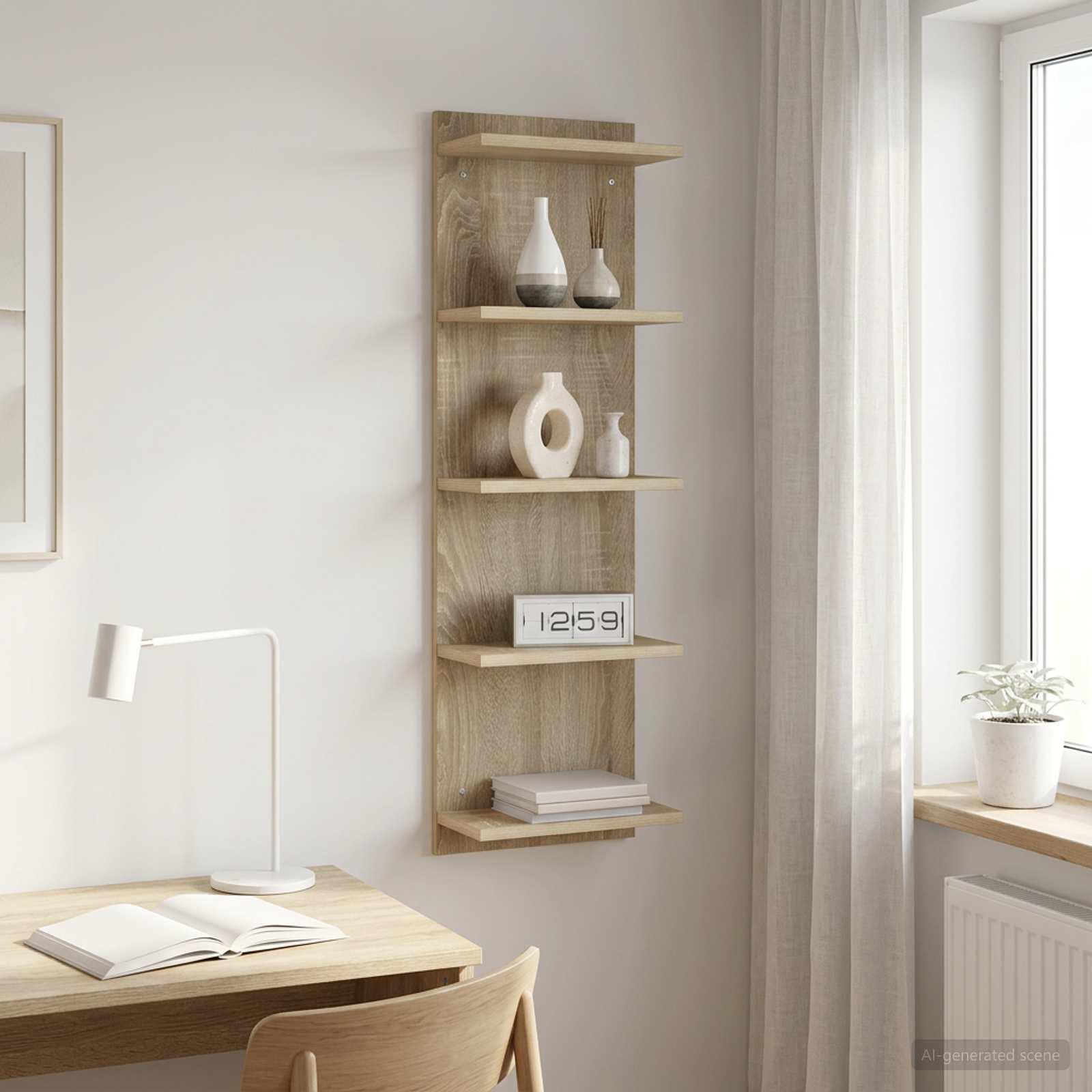Væghylde Sonoma-eg 30 x 15 x 100 cm i konstrueret træ