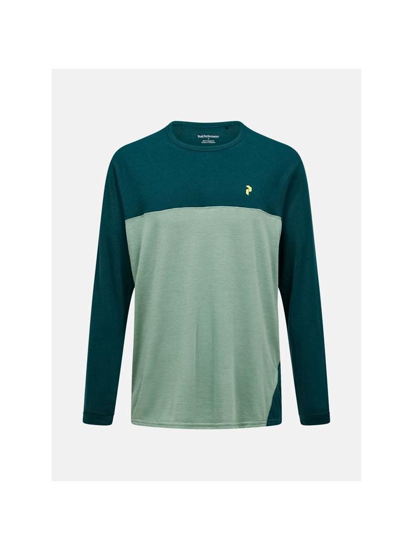 Peak Performance M Trail Wool-Blend langærmet T-shirt til mænd - grøn, M