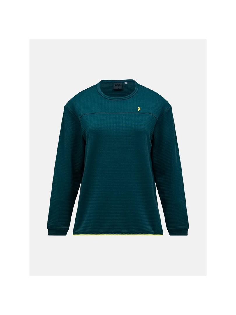 Peak Performance W Trail Polartec Power Grid Crew dame sweatshirt grøn str. M