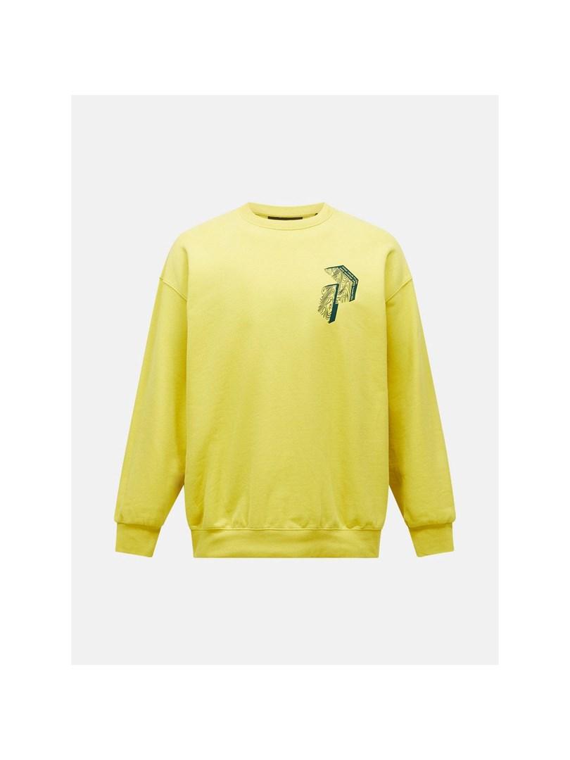 Peak Performance M Terry Graphic Crew herre sweatshirt gul str. M