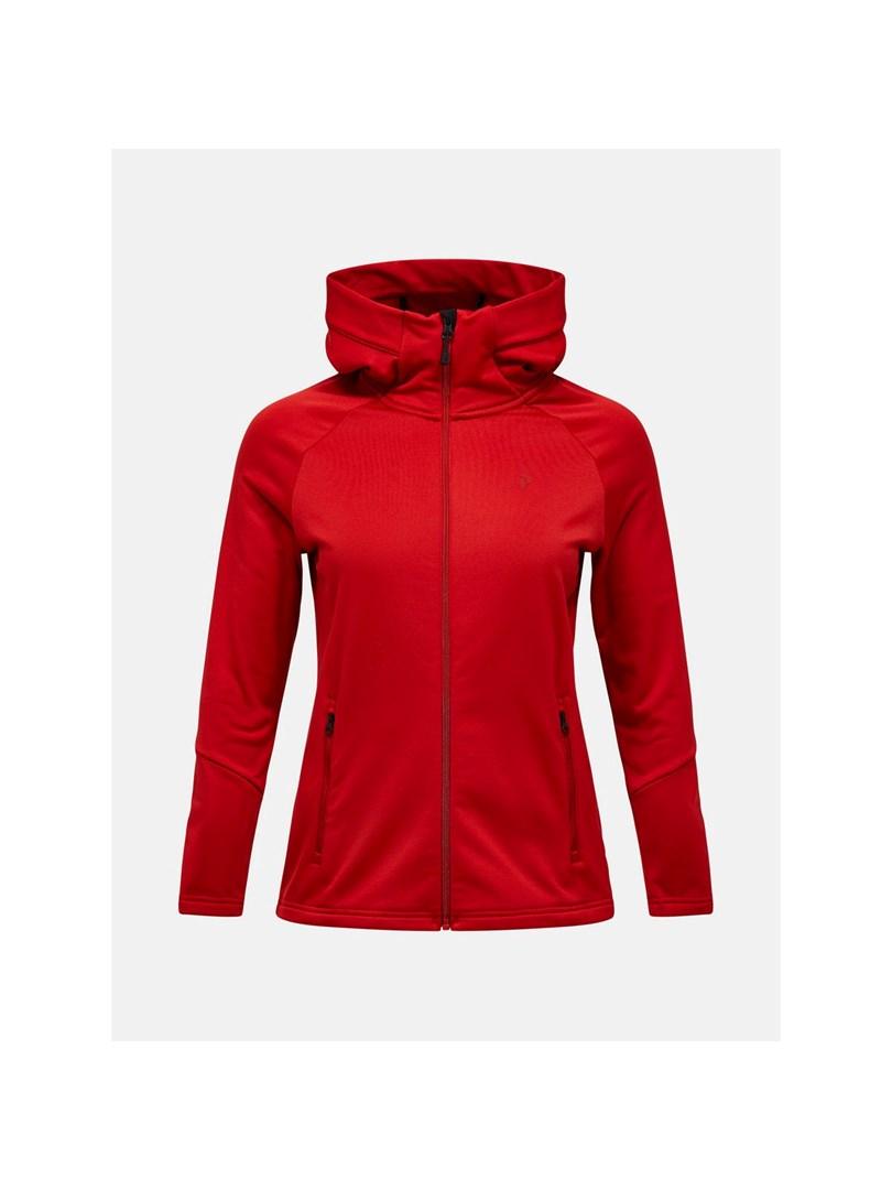 Peak Performance W Rider Essentials Midlayer Zip Hood damehoodie rød str. S