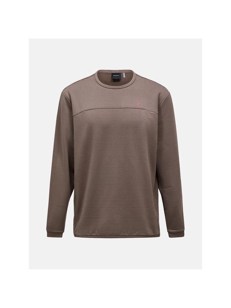 Peak Performance M Trail Polartec Power Grid Crew herretrøje brun XL