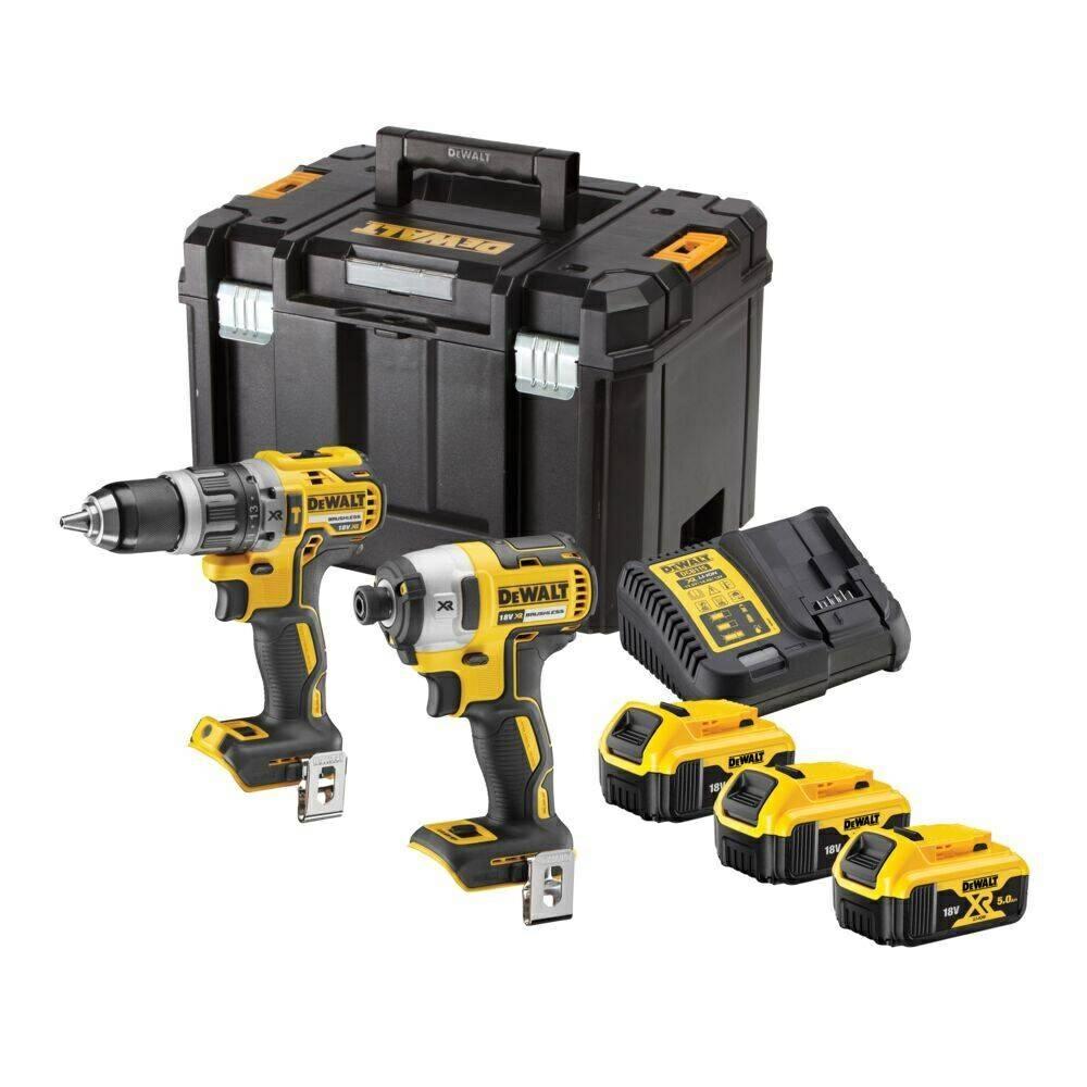 DeWALT 18V kombisæt med bore-/skruemaskine og slagskruetrækker DCK266P3T 3 x 5,0 Ah TSTAK billede