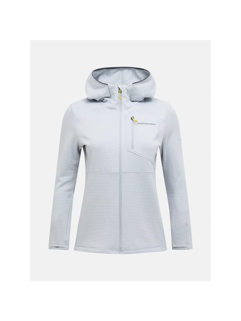 Peak Performance W Trail Polartec Power Grid Zip Hood damehoodie grå str. L