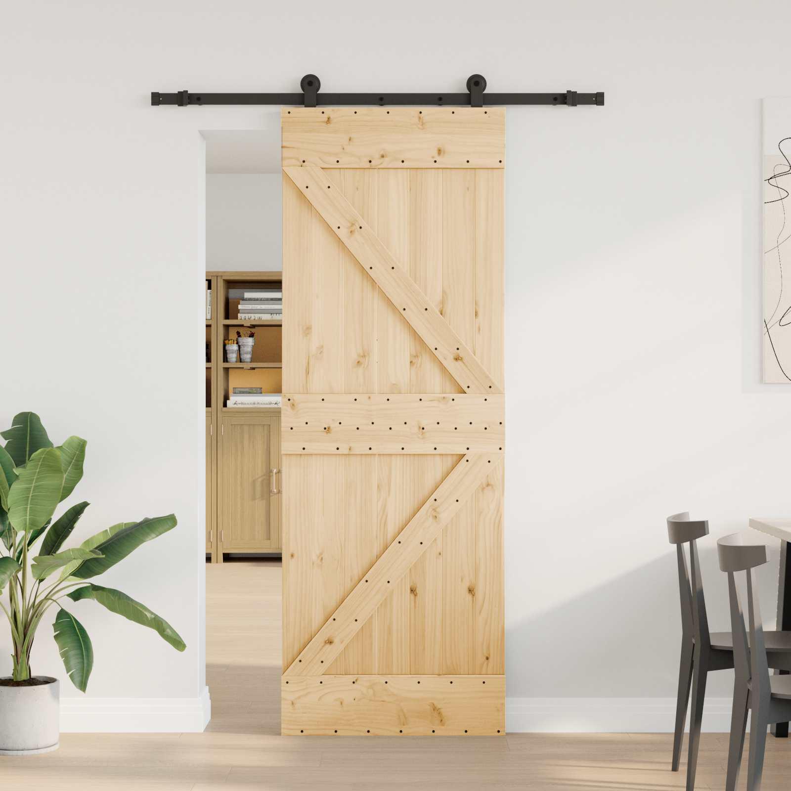 Skydedør NARVIK 70 x 210 cm 152,5 cm naturfarvet og sort