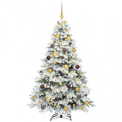 Kunstigt juletræ med 300 LED'er hvid 180 cm i PE og PVC
