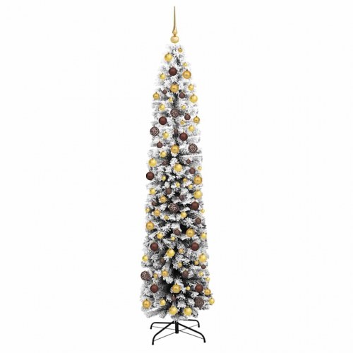 Kunstigt juletræ med LED-lys og stativ 180 cm grøn