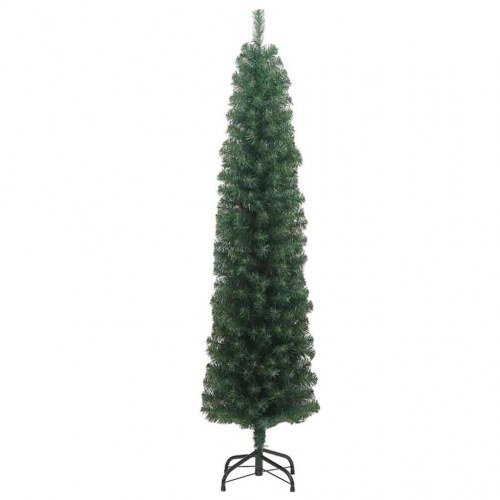Kunstigt juletræ med LED-lys og stativ 180 cm grøn