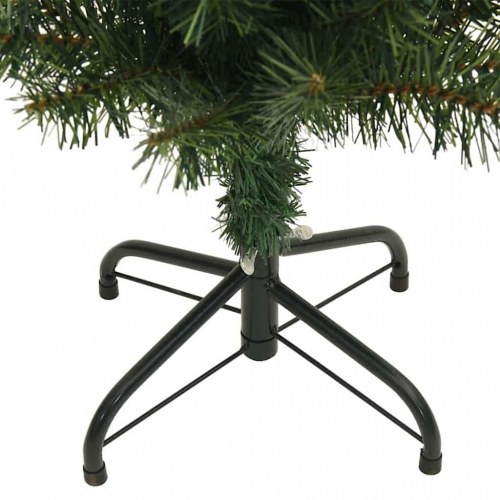 Kunstigt juletræ med LED-lys og stativ 180 cm grøn