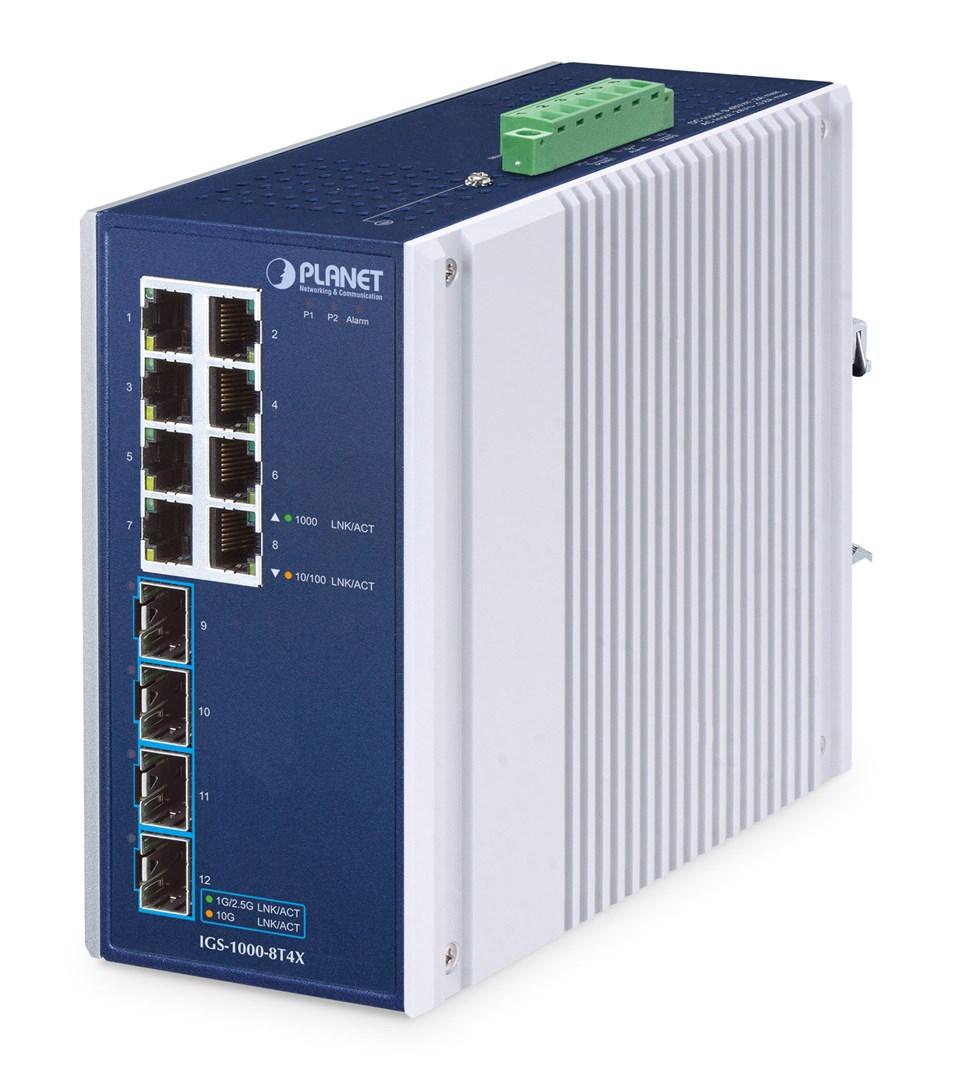 PLANET IGS-1000-8T4X industriel unmanaged Gigabit switch med 8 porte