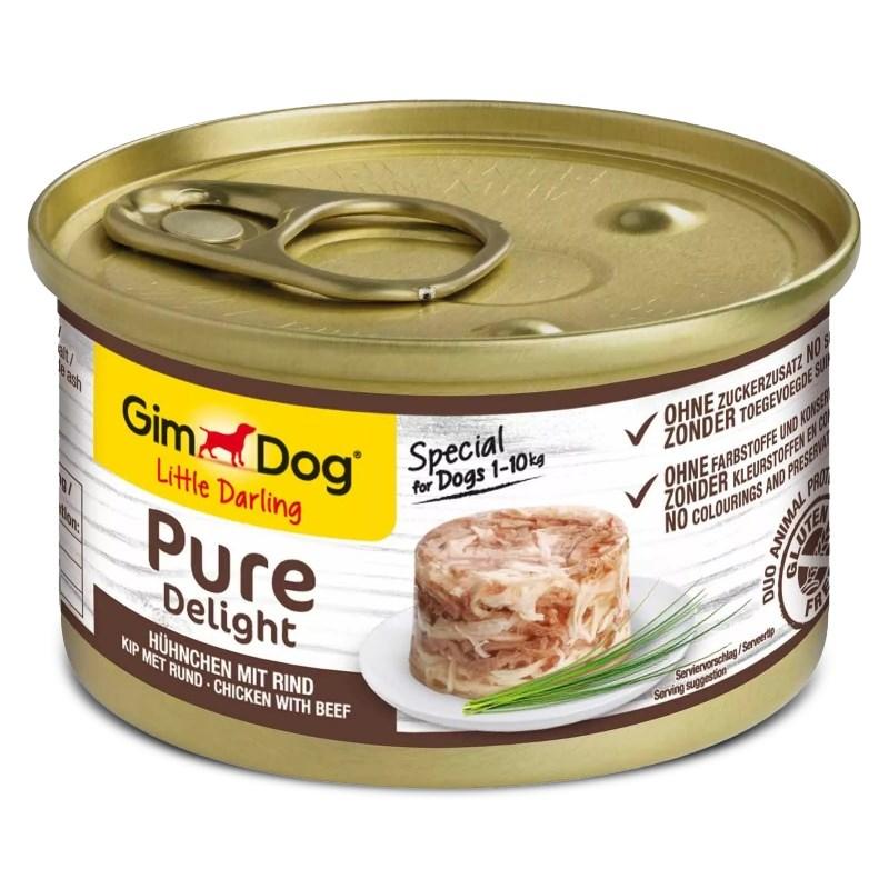 GimDog Little Darling Pure Delight kylling med okse vådfoder til hund 85 g