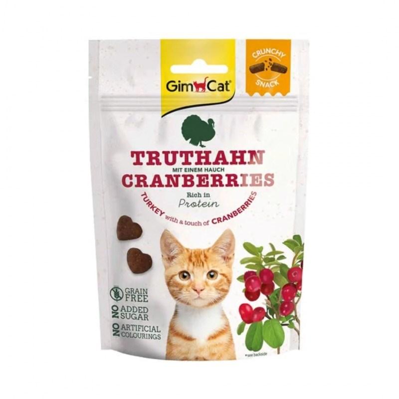 GimCat Crunchy Snacks med kalkun og tranebær til katte 50 g