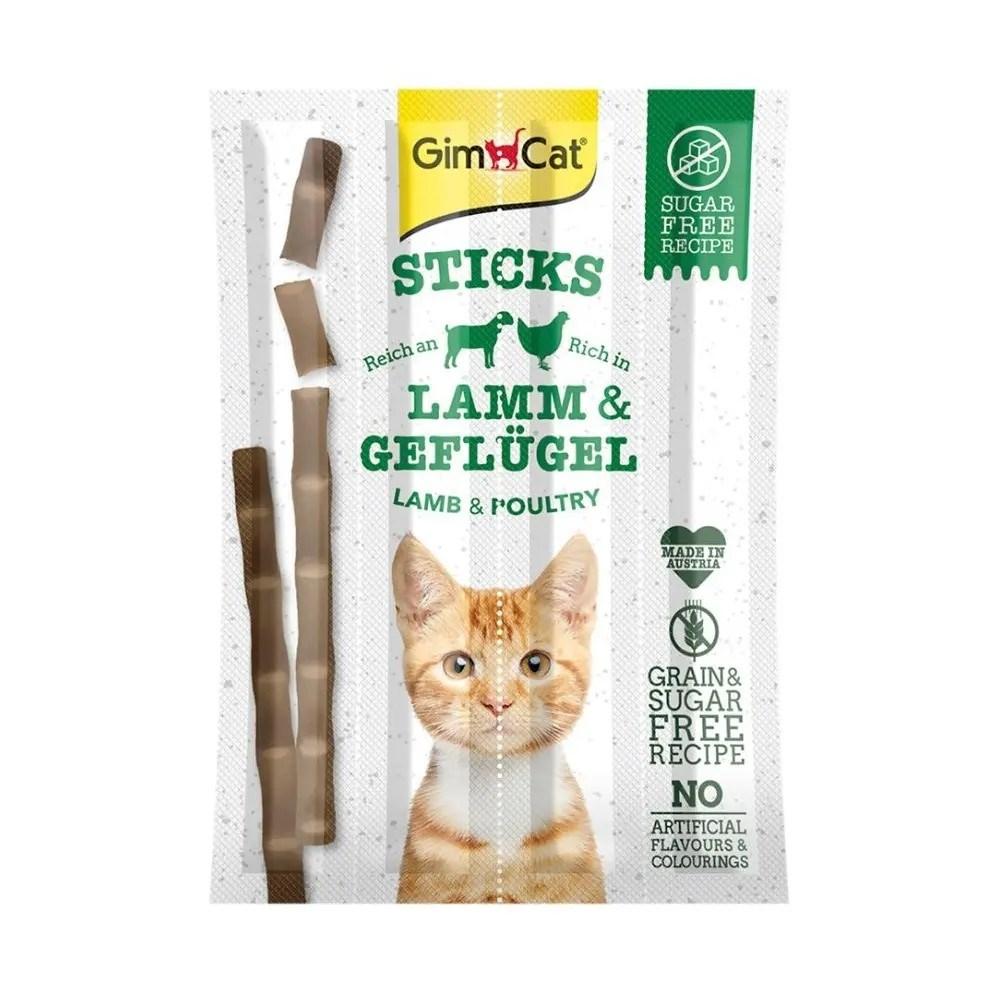 GimCat Sticks med lam og fjerkræ til katte 4 stk