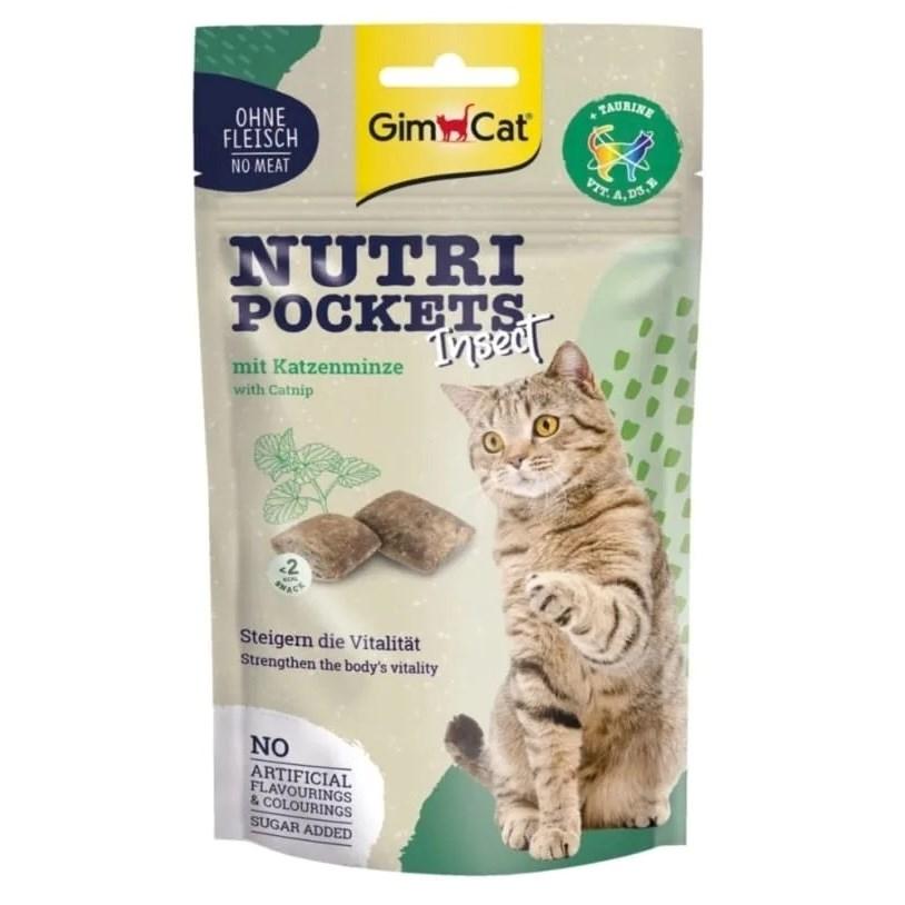 GimCat Nutri Pockets Insekt med katteurt kattegodbidder 60 g
