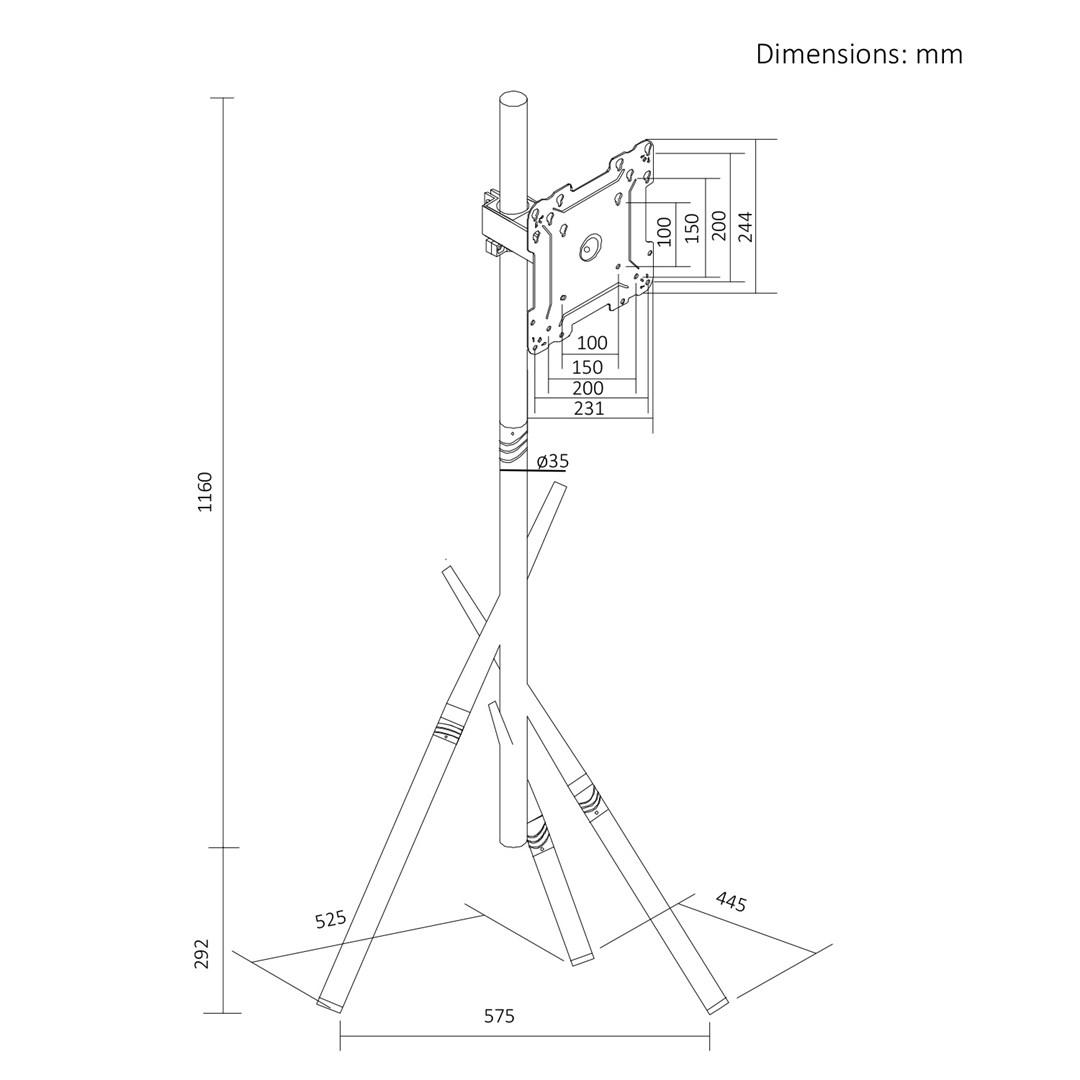 MACLEAN TV FLOOR STAND/MOUNT 27–55 MC-181 W