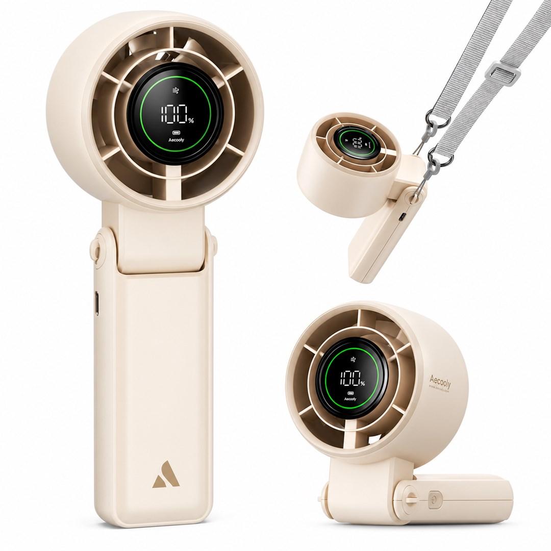 AECOOLY Halo 02 bærbar håndventilator - beige